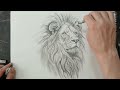 ✏️Drawing of a male lion || Step by step drawing of male lion ||🦁