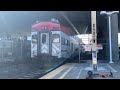 Caltrain 924 leads JPBX 224 out of Millbrae, CA