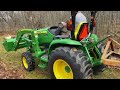 Gathering Firewood with the John Deere 3033R