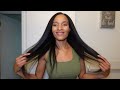 Silk Press Curly To Straight | Long Heat Trained Natural Hair