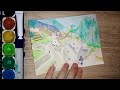Watercolour Comic Timelapse - Machu Picchu (Speed Paint)