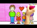Family Drawing, Painting and Coloring for Kids & Toddlers | Basic How to Draw Tips #143