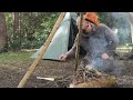 Teepee Wild Camp With Hung Roast Lamb Leg