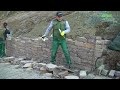 DRY STONE WALL BUILD, NATURAL STONE GARDEN WALL, PROFESSIONAL INSTRUCTION TIP, SET PORPHYRY YOURSELF