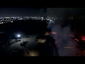 Summer 2023 Mulch Fire On Tanner Road In Spring Branch Houston Texas At Night (4K Drone)
