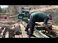 Making lumber from my sawmill.