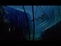 Relieve & Goodbye Stress with Heavy Rain Sounds on a Tin Roof at Rainy Night | Rain Sounds