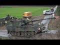 Millimeterarbeit - Abschub von defekter Panzerhaubitze 2000 durch BergePz 3 Büffel auf SLT Mammut!