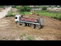 New start,Excellent work and Strong KOMATSU D58E Bulldozer Pushing ground to clearing forest