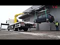 Recovery DAF truck lifting car by crane - Hyva Crane Car Recovery Application