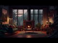 Cozy Cottage Ambience - Gentle Night Rain and Crackling Fireplace Sounds