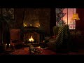 Cozy Ambience | Crackling Fire & Winter Snow | Country Cottage | Piano & Jazz | Living Companionship