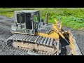 Nice Incredible Project Whole Video! Bulldozer KOMATSU D60power Pushing Rock &truck Spreading