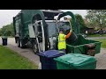 Waste Management Mack LE w/carry can collecting yardwaste