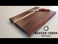 Walnut Cutting Board with Maple Inlay