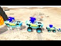 Big & Small Saw SonicQueen Monster Truck vs Big & Small Sonic Mania Queen vs ThomasTrainBeamNG.Drive