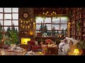 Warm Jazz Music at Cozy Coffee Shop Ambience ☕ Jazz Instrumental Music & Soothing Fireplace Sounds