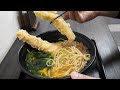 Make Tempura in No Time! Breakfast for Salarymen Before Work! Stand-up-eating Soba Noodle in Tokyo!