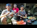 masak hasil panen, badan rasanya masih meriang kita masak sayur kunci, sambal korek peyek teri