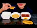 CRUNCHY ONION RINGS MUKBANG 먹방 ASMR | MAYO, CHEESE AND KETCHUP SAUCE | MYRADEL HU | MUKBANG ASMR