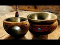 10 min Tibetan singing bowl bell, 20sec spacing w/ gentle water sounds