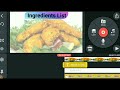 How to Add Ingredients List in Video | Scrolling Text in Kinemaster | Cooking Video Editing 2022