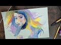 How to paint watercolor portrait by Aditee Prajapati