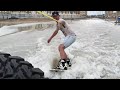 Wake boarding the streets of Dubai