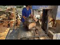 How to split a large piece of wood