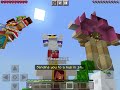 Playing Minecraft skywars with friends.