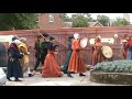 Minstrels Court leaves the Church at the start of the procession to the Medieval Cross.mpg