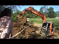 Excavators dig very wide and deep ponds - Family farm, free bushcraft, daily farm life
