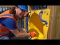 Handyman Hal Explores Slides, Playgrounds and Waterparks | Fun videos for Kids