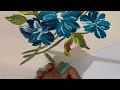 How to paint blue flowers easily with acrylic colours / Acrylic Painting Techniques