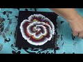 (213) Reverse flower dip with napkin - 3rd commission piece - Acrylic pouring technique