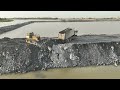 EP3 -Incredible Making Long Road on River by SHANTUI Bulldozer Pushing Stone Rock ,  Truck Unloading