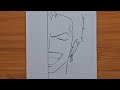 How to draw Zoro [ One Piece ] || Zoro half face step by step || easy anime ideas for beginners