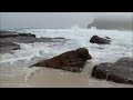30 min relaxing ocean waves - high quality sound - no music - HD video of a beautiful misty beach