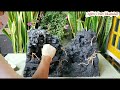 Panorama Air Terjun Aquascape dari Styrofoam-How to make waterfall aquascape with styrofoam