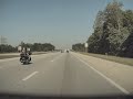 Motorcycle with unusual passenger