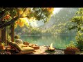 🍃 Morning Good Mood with Smooth Piano Jazz Music on a Cozy Porch by Lakeside Ambience