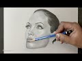 Portrait Drawing in REAL-TIME | Angelina Jolie drawing