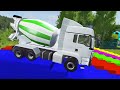 Double Flatbed Trailer Truck vs Speedbumps Train vs Cars  Tractor vs Train Beamng.Drive 019 #421