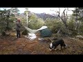 Winter Camping in a SNOW storm - Ultra light tarp