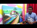 Indian Village and nature drawing painting | Scenery drawing