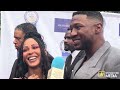 Jonathan Majors and Meagan Good  interview at the 30th NAACP Theatre Awards  in Los Angeles, CA.
