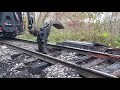 Track Gang at Work Replacing Rail and Ties