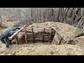 Building an Underground Shelter, Heated With a Fireplace, Grass-Covered Roof.