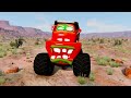 Big & Small:McQueen and Mater VS Сargo Farmer Mega ZOMBIE Trailer cars in BeamNG.drive