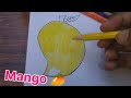 How to Draw Mango, how to draw mango step by step, Mango drawing easy for beginners,drawing for kids